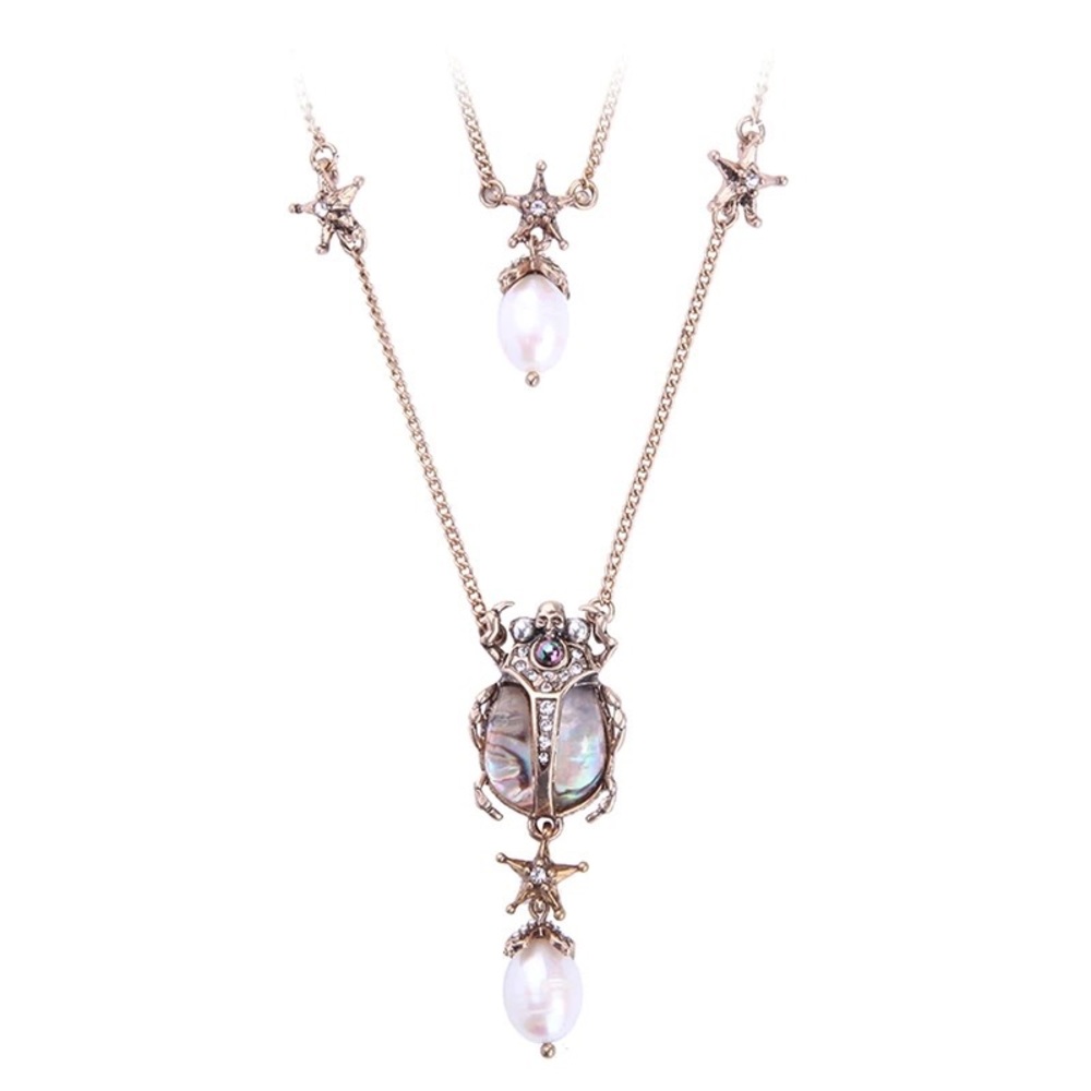 DOUBLE-WRAP BEETLE NECKLACE - Picture 3 of 8